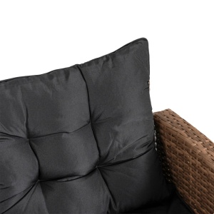 SET MOBILIER DE GRADINA/TERASA, LIMPIO, ARTIM MEBLE, DIN TEHNORATAN, TEXTIL SI STICLA, CULOARE MARO/NEGRU - Img 6