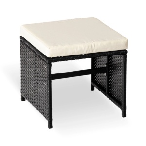 SET MOBILIER GRADINA, ARTIM MEBLE, REALIZAT DIN POLIRATAN SI TEXTIL, CULOARE NEGRU/CREM, STIL MODERN - Img 7