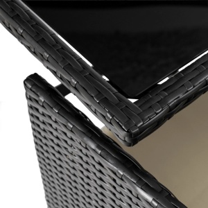 SET MOBILIER GRADINA, ARTIM MEBLE, REALIZAT DIN POLIRATAN SI TEXTIL, CULOARE NEGRU/CREM, STIL MODERN - Img 11