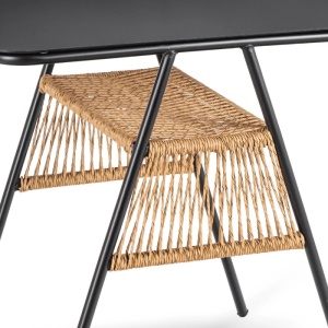 SET MOBILIER TERASA, TRIESTE, ARTIM MEBLE, DIN METAL, STICLA SI RATAN, CULOARE MARO/NEGRU - Img 5