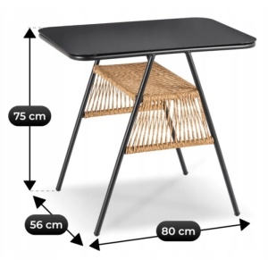 SET MOBILIER TERASA, TRIESTE, ARTIM MEBLE, DIN METAL, STICLA SI RATAN, CULOARE MARO/NEGRU - Img 10