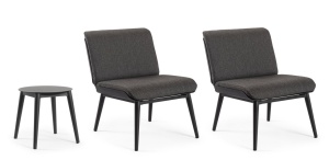 SET MOILIER DE GRADINA ISABELA, CONFECTIONAT DIN LEMN DE TEC SI TEXTIL, STIL MODERN - Img 2