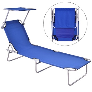 SEZLONG 3 STEPS ALBASTRU DIN METAL SI POLIESTER CALITATE SUPERIOARA - Img 3