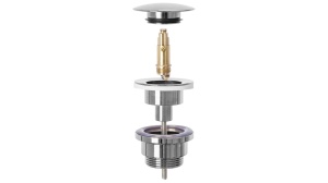 SIFON LAVOAR REA UNIVERSAL, CU DOP TIP CLICK CLACK, CROM, DIN ALAMA, CALITATE SUPERIOARA - Img 3