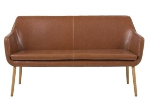 SOFA CONFORTABILA, NORA, MARO/NATURAL, CU TAPITERIE DIN PIELE ECO SI LEMN, STIL SCANDINAV B2 - Img 2