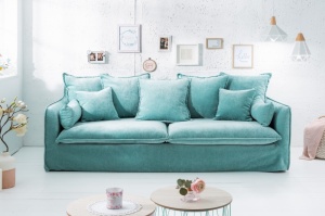 SOFA HEAVEN 210CM, COD 38943 TAPITERIE DIN CATIFEA AQUA, STIL MODERN - Img 2