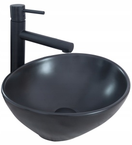 STOC!!!LAVOAR REA SOFIA N, 41CM, NEGRU MAT, MONTAJ PE BLAT, DESIGN DEOSEBIT, CALITATE SUPERIOARA - Img 5
