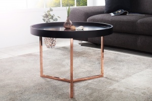 STOC!!! MASUTA DE CAFEA 60CM, CUPRU/NEGRU CU TAVITA DETASABILA, MODUL, DESIGN MODERN