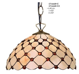 STOC!!! PENDUL DEOSEBIT TIFFANY, COD LT16668+C1, DIN METAL SI STICLA