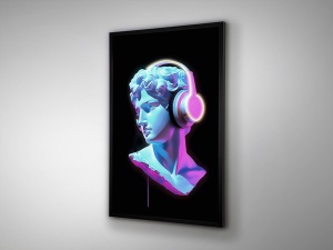 TABLOU DECORATIV CU LED, BUSTO 120CM, PANZA IMPRIMATA, DESIGN EXCLUSIV