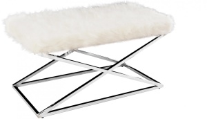 TABURET/BANCHETA 100CM, GLAMOUR, DIN TESATURA SI METAL, TUI, DESIGN MODERN - Img 3
