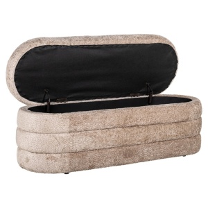 TABURET CU SPATIU DE DEPOZITARE CAMILLE SHEEP NATURE 01, S4616, CONFECTIONAT DIN 100% POLIESTER, LEMN, PLACAJ SI SPUMA - Img 4