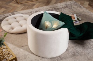 TABURET CU SPATIU DEPOZITARE, BAROCK BEIGE, COD 40738, DIN CATIFEA - Img 3