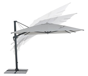 UMBRELA DE TERASA/GRADINA INES, GRI DESCHIS, CONFECTIONATA DIN ALUMINIU SI POLIESTER - Img 5