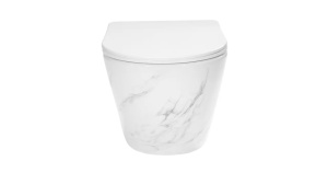VAS DE TOALETA SUSPENDAT REA CARLOS NATURE MARBLE, EFECT DE MARMURA ALBA, DIN CERAMICA, CALITATE SUPERIOARA - Img 3