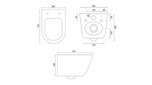 VAS DE TOALETA SUSPENDAT REA EDDY TORNADO RIMLESS FLAT N, ALB, DIN CERAMICA, CALITATE SUPERIOARA - Img 8