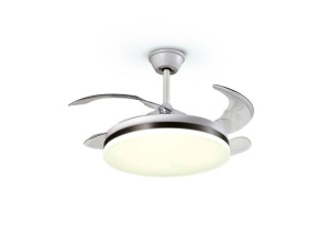 VENTILATOR VENTO, CU TELECOMANDA, 35/45 CM, ALB MAT/BRONZ/OPAL, DIN METAL SI ACRIL, STIL MODERN - Img 3