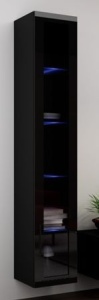 VITRINA LIVING CU LED VIGO 180 NEAGRA DESIGN MODERN CM