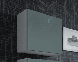 VITRINA LIVING VIGO KWADRAT ALB/GRI DESIGN MODERN CM
