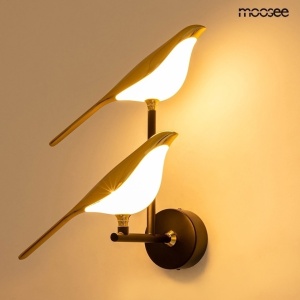 APLICA BIRD TWIN GOLD, CONFECTIONAT DIN ACRIL SI METAL, STIL MODERN - Img 3
