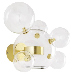 APLICA CAPRI, DIN METAL SI STICLA, AURIU/TRANSPARENT, STIL MODERN
