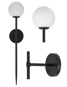 Aplica de perete neagra moderna 52cm APP577-1W
