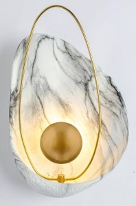 APLICA ROCK MARBLE, DIN RASINA SI METAL, ASPECT DE MARMURA SI AURIU, STIL MODERN - Img 2