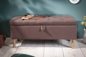 BANCUTA, CASTLE 100CM, COD 40409, DIN LEMN SI TEXTIL, STIL RUSTIC - Img 3