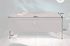 BANCUTA, CASTLE 100CM, COD 40409, DIN LEMN SI TEXTIL, STIL RUSTIC - Img 7
