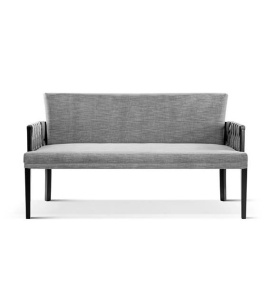 BANCUTA/SOFA ELIS, GRI/NEGRU, TAPITERIE DIN STOFA SI PICIOARE DIN LEMN, STIL MODERN - Img 2