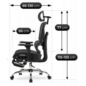 BESTSELLER! SCAUN DE BIROU ERGONOMIC, ARTIM MEBLE, REALIZAT DIN MATERIAL TEXTIL NEGRU, STIL MODERN - Img 9