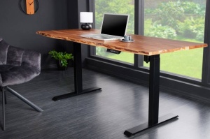BIROU 140CM, MAMMUT, LEMN MASIV DE SALCAM SI METAL, COD 43666+43303, REGLABIL PE INALTIME