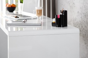 BIROU ALB 120CM, FAST TRADE 15806 DIN MDF, HIGH GLOSS DESIGN MODERN - Img 4