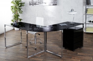 BIROU BIG DEAL NEGRU DIN STICLA STIL MODERN B2