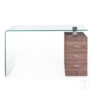 BIROU DIN STICLA 125CM, BOW WOOD, STICLA SI MDF, COD 3482