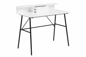 BIROU PASCAL, ALB/NEGRU, 100 CM, DIN MDF SI METAL, STIL CLASIC - Img 2