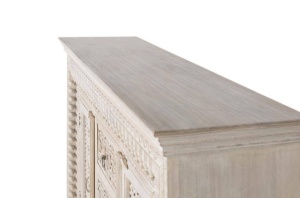 BUFET 150CM, ALB ANTICHIZAT, LEMN MASIV DE MANGO, GINER Y COLOMER - Img 5