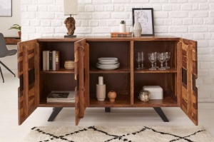 BUFET 150CM , AMAZONAS, LEMN MASIV SHEESHAM SI METAL, ARTIM GROUP - Img 3
