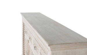 BUFET 190CM ALB ANTICHIZAT, LEMN MASIV DE MANGO, REALZIAT MANUAL, GINER Y COLOMER - Img 7