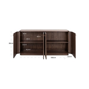 BUFET DINING WILLOX, REALIZAT DIN METAL, LEMN DE STEJAR, MDF SI IN, CULOARE BEJ, DESIGN DEOSEBIT, RICHMOND INTERIORS - Img 4
