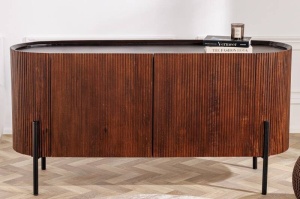 BUFET GATSBY 150CM, LEMN MASIV SI METAL, MARO INCHIS, MODEL DEOSEBIT, ARTIM GROUP SELECTION