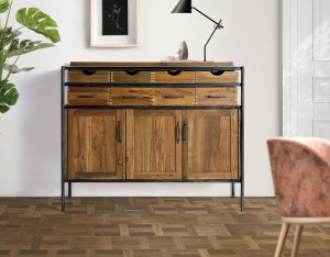 BUFET LIVING 140CM, COD 1457, DIN LEMN DE TEC SI METAL, ARTIM GROUP SELECTION