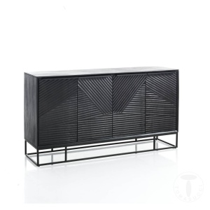 BUFET LIVING CU 4 USI, 150CM, HORO, COD 3865, REALIZAT DIN METAL SI LEMN MASIV DE MANGO