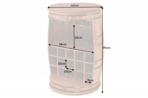 BUFET PENTRU STICLE 90CM, BODEGA, COD 42378, DIN LEMN DE MANGO, STIL INDUSTRIAL - Img 6