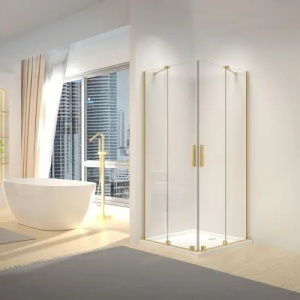 CABINA DE DUS MONTANA DOUBLE, GOLD BRUSH, 90X90, EASY CLEAN