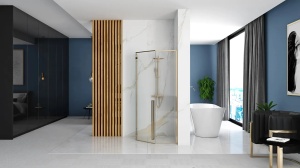 CABINA DE DUS REA DIAMOND, 100x100CM, AURIU, DIN STICLA, CALITATE SUPERIOARA - Img 3