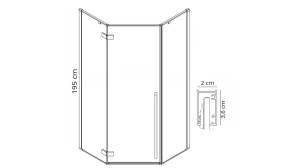 CABINA DE DUS REA DIAMOND, 100x100CM, AURIU, DIN STICLA, CALITATE SUPERIOARA - Img 6