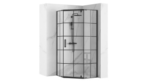 CABINA DE DUS REA HEX 90X90CM+CADITA DIAMOND, NEGRU/ALB, DIN STICLA SECURIZATA, CALITATE SUPERIOARA
