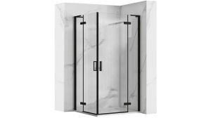 CABINA DE DUS REA HUGO DOUBLE, 90x90 CM, NEGRU, DIN STICLA, CALITATE SUPERIOARA