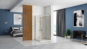 CABINA DE DUS REA RAPID FOLD, PLIABILA, 100x80 CM, AURIU, DIN STICLA, CALITATE SUPERIOARA - Img 2